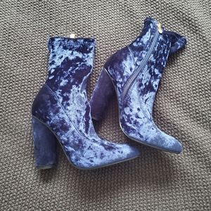 GREAT CONDITION Blue Velvet Boots